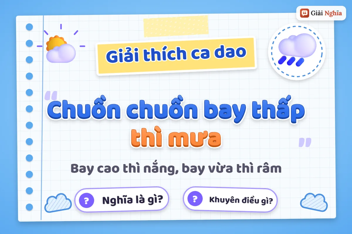 Giải thích câu ca dao “Chuồn chuồn bay thấp thì mưa”