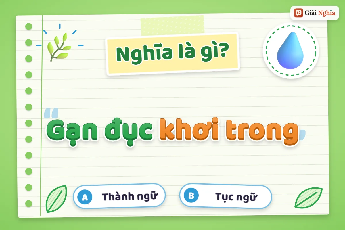 Gạn đục khơi trong nghĩa là gì