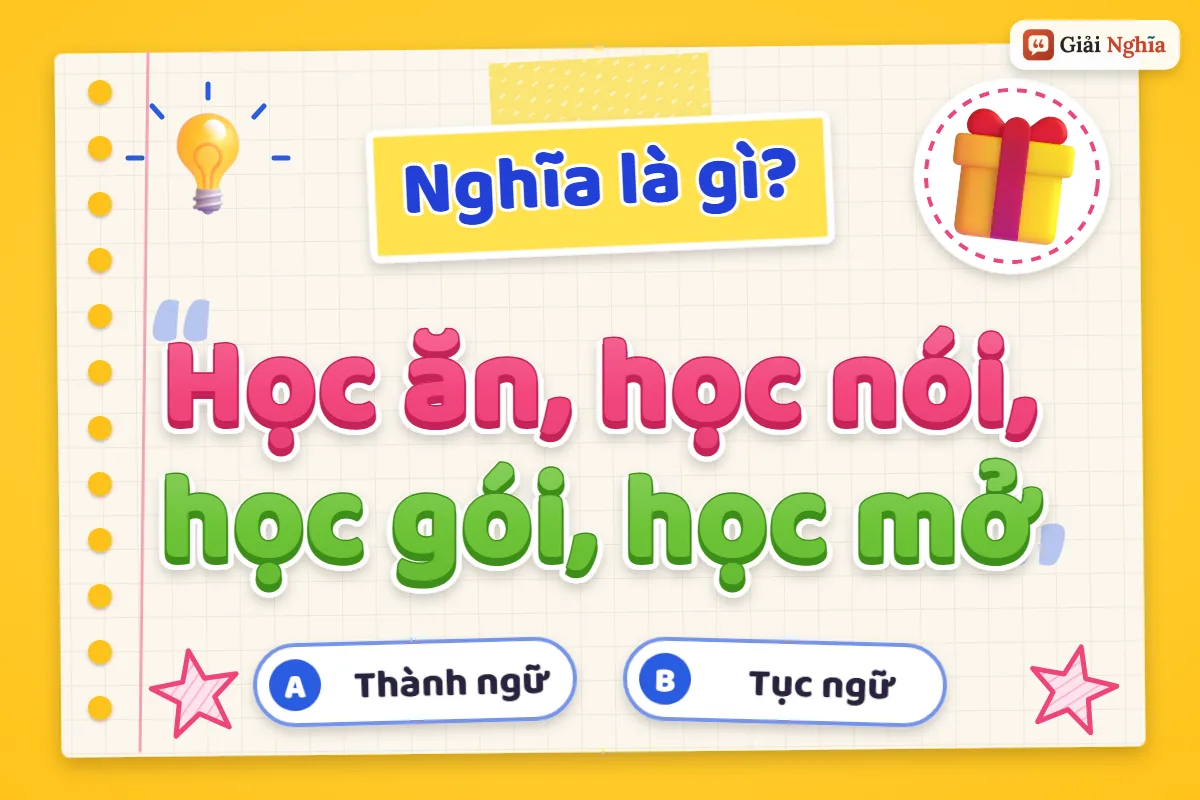 Giải thích câu tục ngữ “Học ăn, học nói, học gói, học mở”