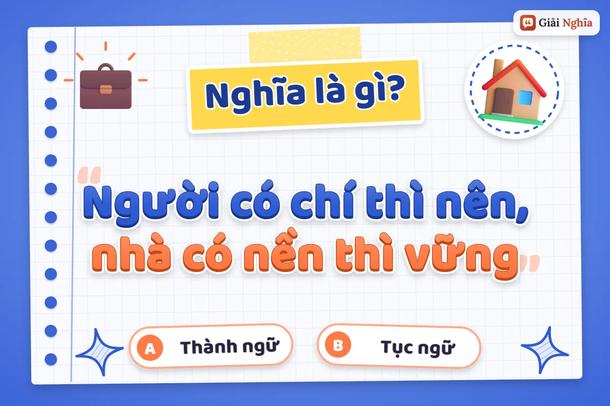 Ý nghĩa câu tục ngữ “Người có chí thì nên, nhà có nền thì vững”