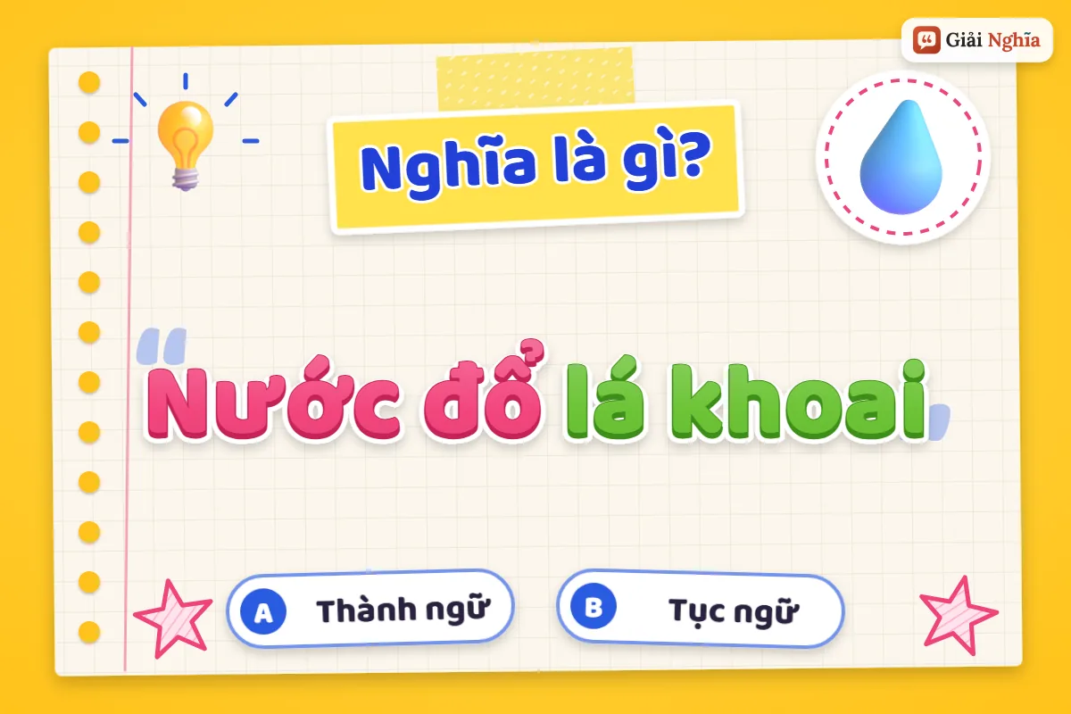 Nước đổ lá khoai nghĩa là gì